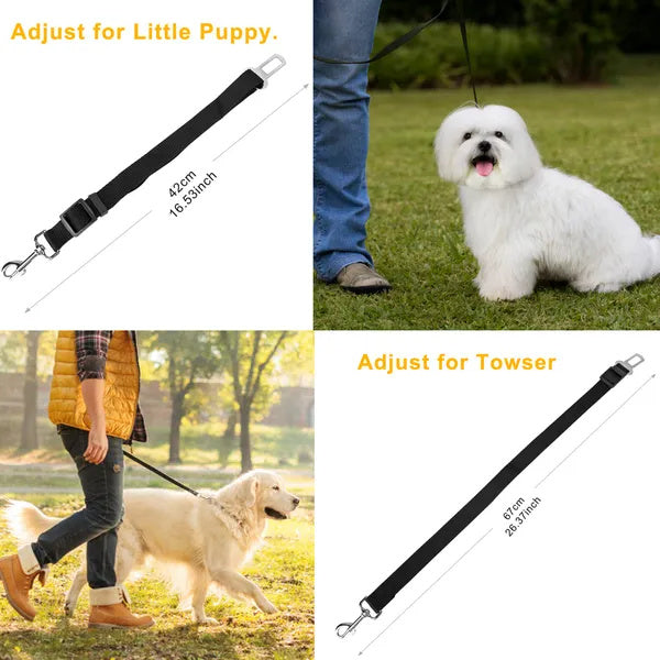 2-Pack Dog Seat Belt Harness – Adjustable Car Safety Lead”).
